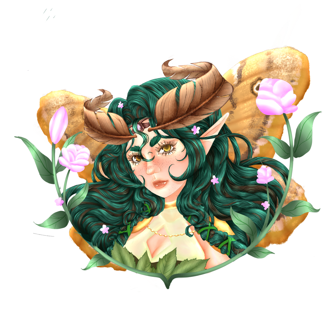 A digital art of Mothsapling, the moth fairy